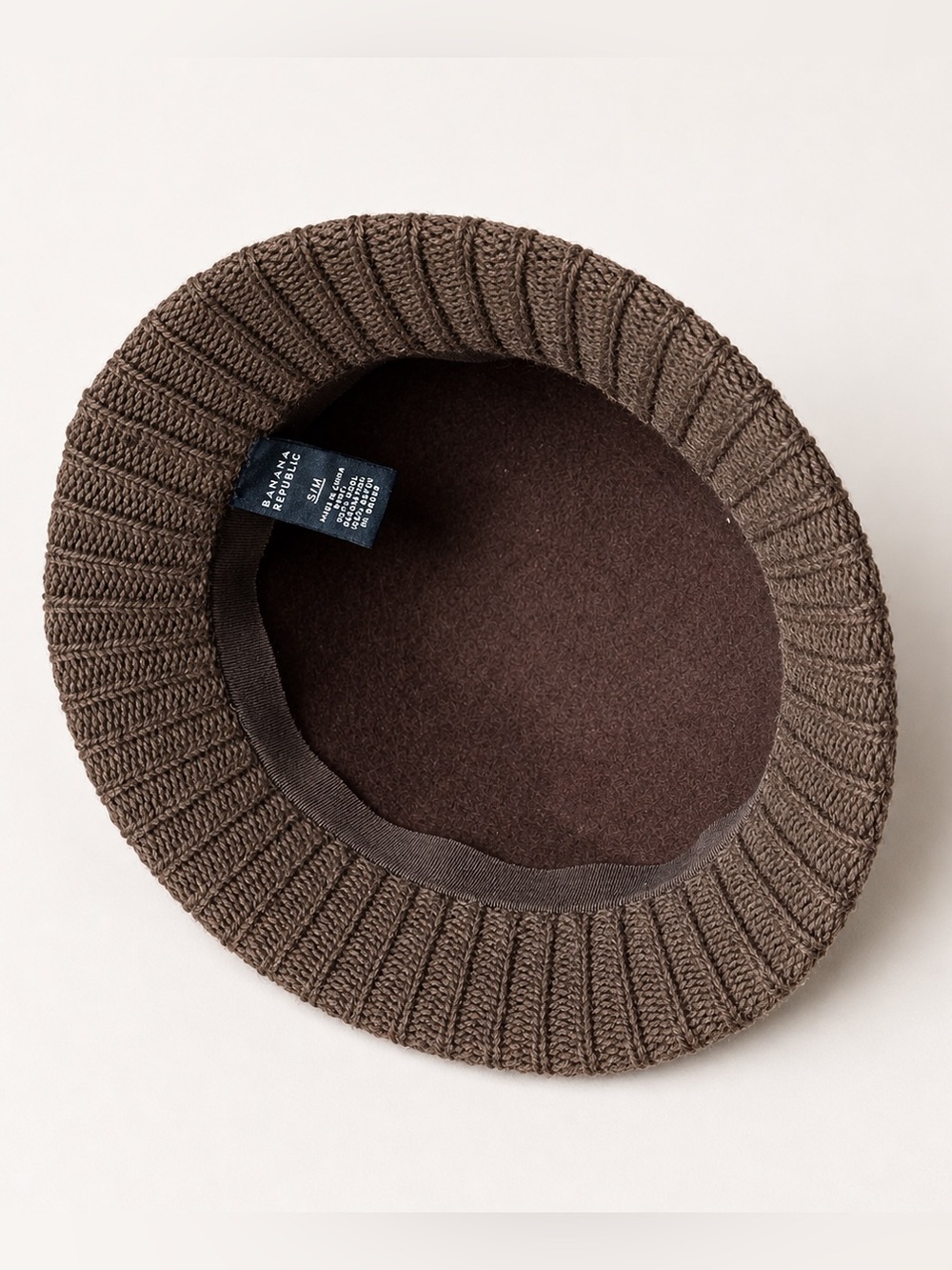Banana Republic Brown Wool Knit Bucket Hat Ribbed‎ Brim S/M - Picture 3 of 4